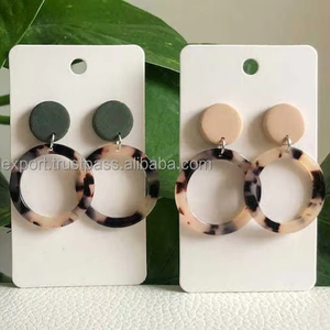 Pendientes de Aro Delgados Personalizados al por Mayor, Pendientes de Aro de Resina Hechos a Mano de Acetato de Celulosa Vintage de Moda, Accesorios Diarios de FWE - Product Image 6