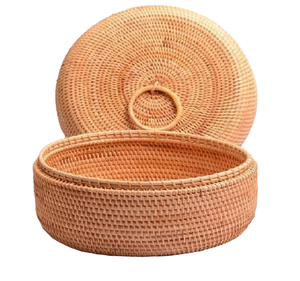 Cesta Redonda de Mimbre para Almacenamiento de Alimentos, Diseño Simple, Utensilios de Cocina, Organización del Almacenamiento de Alimentos en el Hogar a un Precio Razonable - Product Image 1