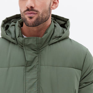 Veste matelassée en toile à capuche pour homme, tendance et confortable, au meilleur prix, avec options de logo personnalisé - Product Image 3
