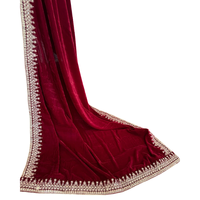 Nouveau design, châles et écharpes longs en velours chaud d'hiver pour femmes, foulards et bandeaux en polyester à motif floral de haute qualité