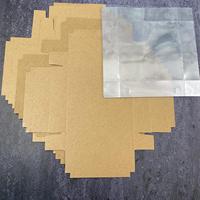 Boîte cadeau en papier kraft 12x12x3 cm avec couvercle transparent au fini mat pour Noël pour biscuits, gâteaux, bonbons, emballage de fête
