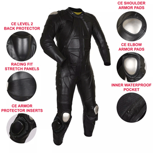 Équipement de sécurité de qualité supérieure pour la conduite, combinaison en cuir pour moto, confortable pour la conduite en ville, vestes de moto en cuir véritable, protection - Product Image 4