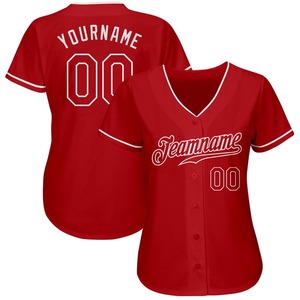 Camiseta de béisbol auténtica roja roja-blanca personalizada - Product Image 2
