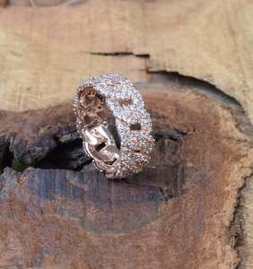 Bague de créateur en zircon cubique 925 en argent Sterling superposition d'or Rose bijoux faits à la main cadeau pour anniversaire - Product Image 2