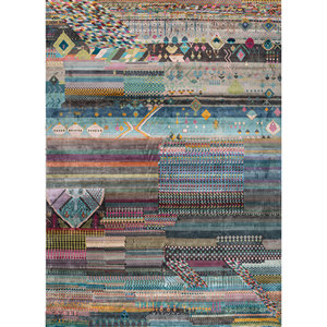 Sari en soie tissée Ugta Suraj avec motif imprimé, texture douce, bleu pastel/liquorice - Product Image 4