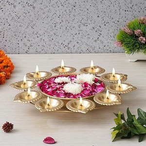 Metal Diya Shape Urli Bowl <b>Tea</b> <b>Light</b> Holder High Quality Urli Diya Diwali and Other Candle Holders <b>Lanterns</b> for Home Decor - Product Image 3