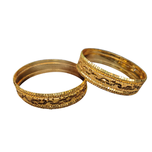 Buy <b>Bangles</b> with 22CT <b>Gold</b> <b>Plated</b> Round Shaped Trendy Designed <b>Bangles</b> Set for Women Fashionable Wear <b>Bangles</b> - Product Image 1