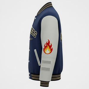 Nouvelle conception, veste de survêtement pour homme en couleur unie, streetwear, vêtements chauds, broderie en chenille, veste de survêtement pour homme - Product Image 3