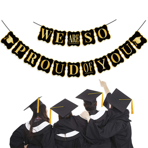 <b>Graduation</b> Party Decorations Gold Black PVC Streamers Luxury Paper <b>Banners</b> - Product Image 5