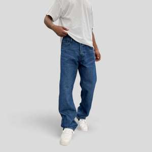 Pantalones vaqueros informales personalizados para hombre al por mayor, Vaqueros azules holgados relajados de alta calidad, vaqueros de gran tamaño para hombre, pantalones holgados lavados de corte regular - Product Image 2