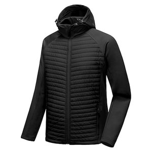 Mens Woolen Hooded Jacket Eco-Friendly Breathable Water Resistant Puffer Full <b>Zip</b> Windproof Winter Front <b>Zip</b> Pocket High Street - Product Image 5