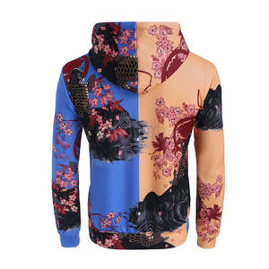 2025 Usine En Gros Hommes Casual Imprimé Hoodies 100% Coton Saison D'hiver Logo Personnalisé Polyester Couleur Contraste Hoodies - Product Image 4