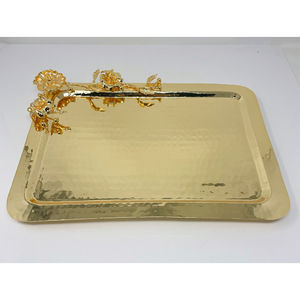 Vaisselle Couleur Or Ombre Brillante Pour Hôtel Et La Maison Haute Qualité Conception De Feuilles Plateau De Service Et Plats Plats Et Assiettes - Product Image 6