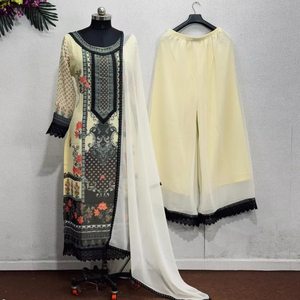 DESIGNER PARTY WEAR IMPRESIÓN DIGITALI CON GPO LESS TOP PLAZZO - Product Image 1