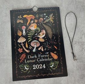 2024 Темный лесной лунный календарь ведьма календарь офисный календарь с силиконовым деревом кожа металл-новый дизайн - Product Image 4
