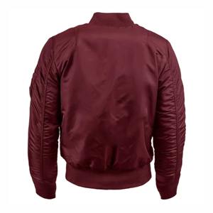 Custom <b>Black</b> Satin High Street Windproof Stylish Plus Size Winter Bomber Jacket with Plain Zipper Closure - Product Image 6