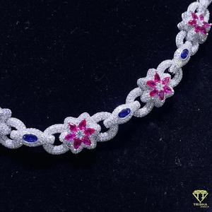 VVS เพชรมอยส์ซอไนท์925น้ำแข็งออกเงินสเตอร์ลิงของขวัญครบรอบปีสำหรับผู้หญิงผู้ชายโซ่เทนนิสชุดทำมือ - Product Image 4