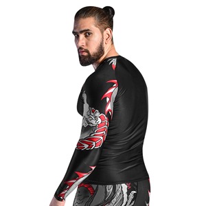 Rashguard à manches courtes MMA BJJ pour hommes, séchage rapide, compression, fitness, entraînement en salle de sport, grappling, personnalisable, OEM, respirant - Product Image 3