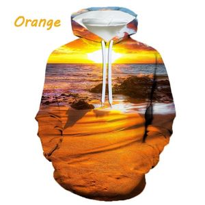 Sialkot mejor diseño puesta de sol 3D impreso Sudadera con capucha personalidad Color Cool hombres y mujeres calle Casual Hip-hop sudadera - Product Image 4