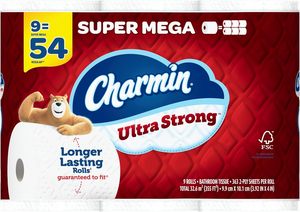 Charmin Ultra Strong Toilet Paper Mega Roll 6 Count 242 hojas por rollo Suave y desechable - Product Image 6