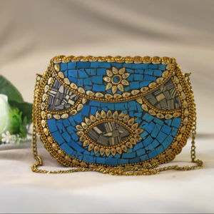 Bolso de Mano de Lujo con Mosaico para Mujeres Elegantes, Bolso de Mano con Mosaico para Bodas, Fiestas y Eventos, Bolso de Mano para Ocasiones Elegantes - Product Image 1