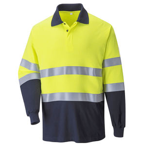 Hi Vis Reflective Polo T Shirt Safety For Construction Workwear High Visibility Polo <b>Long</b> <b>Sleeve</b> Quick Drying Shirt - Product Image 1