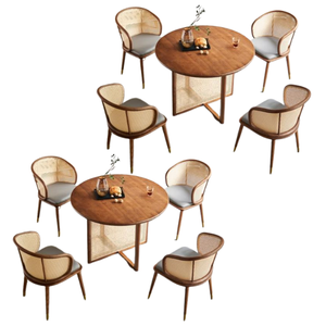 Juego de Sillas de Comedor Ajustables de Madera Maciza de Diseño Moderno y Sencillo para Restaurante y Hogar, Personalizables - Product Image 1