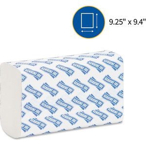 Serviettes en papier multiplis Genuine Joe, blanches, 1 pli, 250 serviettes/paquet, 16 paquets/caisse (GJO21100) - Product Image 3
