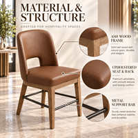 Fauteuil moderne en bois massif pour salles à manger d'hôtel, appartements, chambres et écoles - Couleur personnalisable