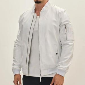 Chaqueta bomber de cuero personalizada a la moda con bordado de impresión de logotipo para hombre y mujer, proveedor de ropa de abrigo informal con estilo - Product Image 3