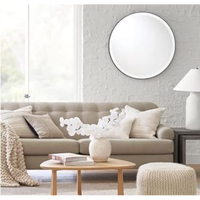 Custom Printed Modern Design Round 41x41cm Antique-Style Copper Wall Mirror Silver Plating Art-Inspired Home Decor Gift Model