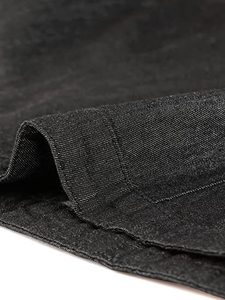 แจ็คเก็ตยีนส์ผ้ายีนส์สำหรับผู้หญิง,เสื้อโค้ทผ้าฝ้าย100% เทรนด์ใหม่สีดำฟอกทรงครอป - Product Image 6