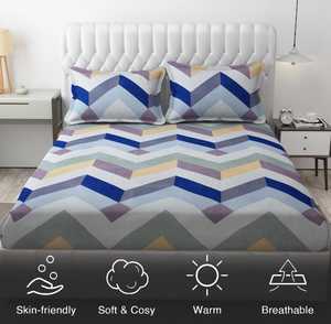 ชุดผ้าปูที่นอน3ชิ้นผ้าฝ้ายพิมพ์ลายดอกไม้สีพื้นสไตล์คลาสสิกใส่สบายและเหมาะสำหรับให้เป็นของขวัญ - Product Image 5