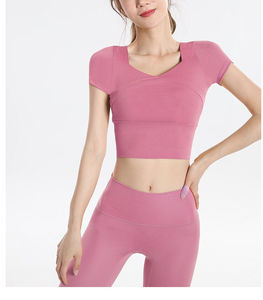 Conjunto de yoga para mujer con estampado de color sólido a la moda con mallas de cintura alta y top a juego diseñado para damas gimnasio - Product Image 6