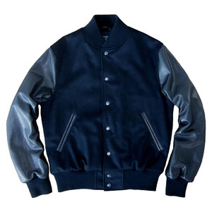 Veste universitaire réversible en velours côtelé à broderies sur le devant, couleur violet foncé, écologique, prix de gros, ODM, pour hommes, hiver - Product Image 1