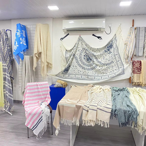 Fouta en coton paréo châle conceptions personnalisables tailles écharpe d'été traditionnelle emballée inde Mumbai exportation spécialité européenne - Product Image 1