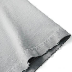 250 GSM lourd Vintage en détresse lavage noir T-Shirt 100% coton surdimensionné coupe ample lavage à l'acide T-shirts pour hommes - Product Image 4