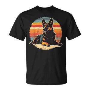 T-shirt retrò vintage con cane da pastore tedesco, magliette promozionali - Product Image 1