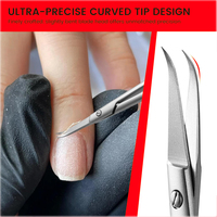 Ciseaux à cuticules à pointe incurvée de précision ciseaux à cuticules extra pointus pour enlever les peaux mortes