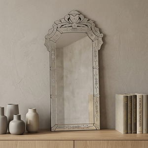Trade Assurance Salon Stations Full Length Long Art Deco Handmade MDF Wood Framed Decorative Venetian <strong>Flowers</strong> Wall <strong>Mirror</strong> - Product Image 6