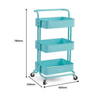 Chariot de rangement en métal à 3 niveaux pour la cuisine, le bureau et la salle de bain.