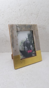 Meilleur prix résine corne Look cadre Photo personnaliser la taille et le cadre nouveauté Design moderne cadre Photo cadeau de mariage Logo personnalisé - Product Image 5