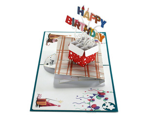 Tarjeta de felicitación emergente 3D para cumpleaños con modelo de caja de regalo y Glister Feliz cumpleaños La mejor opción para tarjeta de regalo de felicitación - Product Image 1