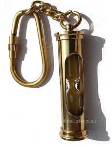 Reloj de arena vintage de latón, llavero hecho a mano, regalos náuticos de Navidad - Product Image 3