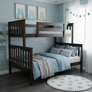 Melitta เตียงคู่ทำจากไม้สองชั้นสีกาแฟเฟอร์นิเจอร์ห้องนอนสมัยใหม่ผลิตในเวียดนาม - Product Image 6