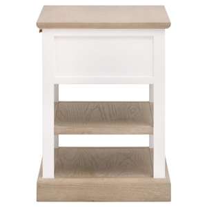 Mesita de Noche Moderna para Dormitorio, Estilo Tradicional, Madera Maciza de Mango y Roble, Acabado en Dos Tonos, Mueble de Sala de Estar con Función de Almacenamiento - Product Image 3