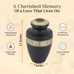 Premium Quality Handcrafted Decorative Metal Urn for <b>Memorial</b> and <b>Keepsake</b> Durable and Elegant Design with Unique Craftsmanship - Product Image 3