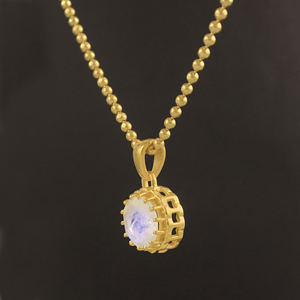 สร้อยคอจี้เงินสเตอร์ลิงสีรุ้งสำหรับเด็กดีไซน์มินิมอลดีไซน์แบบธรรมชาติโรเดียมชุบทองสาม - Product Image 2