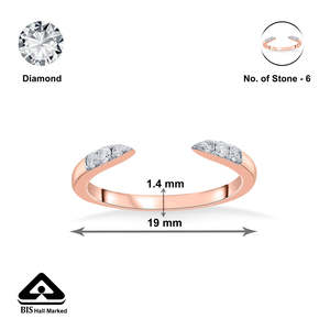 แหวนค็อกเทลโรสโกลด์ประดับเพชร-จุดแห่งความรัก - Product Image 6