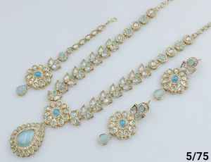 <b>Indian</b> Jewelry Traditional &Fashionable Gold Plated &Long Necklace With Earring and Maagtika Combo Necklace <b>Set</b> for Women - Product Image 6